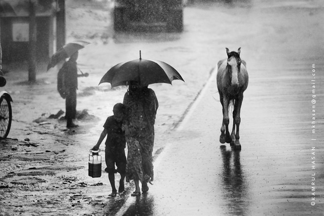 Missing Umbrella, Coxs Bazaar - 35 Fantastic Black and Whiite Street Photographs